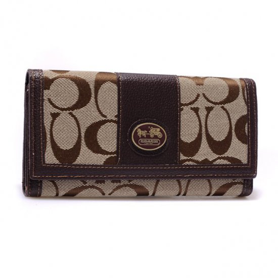 Coach Legacy Slim Envelope in Signature Large Coffee Wallets BLP | Women - Click Image to Close